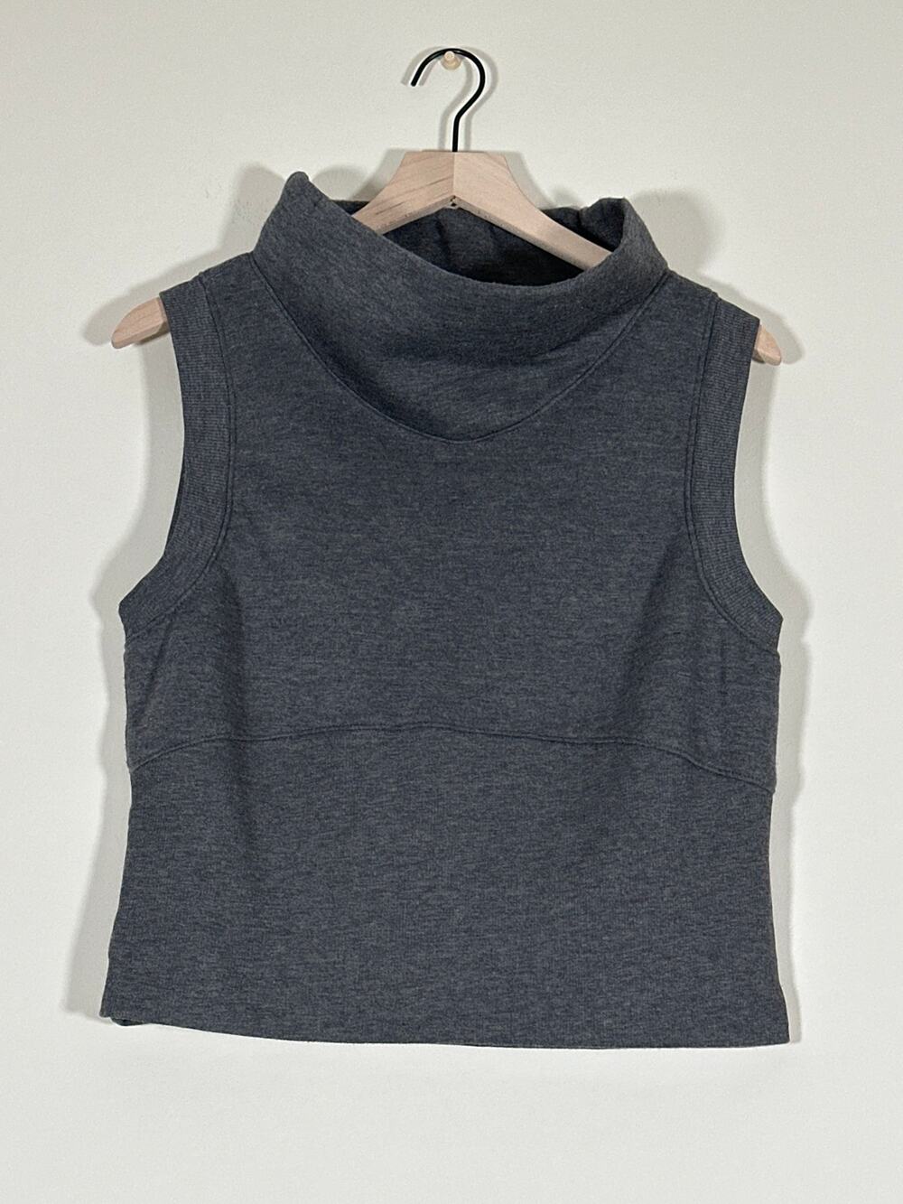 Maeve Anthropologie Cowl Neck Muscle Tank Top Dark Gray Sleeveless Size L